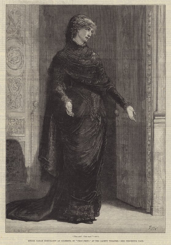 Mademoiselle Sarah Bernhardt som Gilberte i Frou-Frou på Gaiety Theatre af Francis S. Walker
