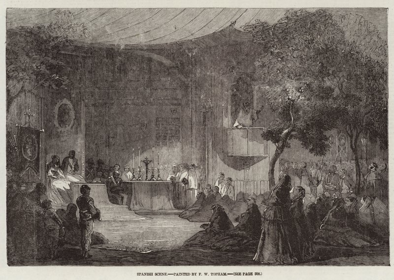 Spansk scene af Francis William Topham
