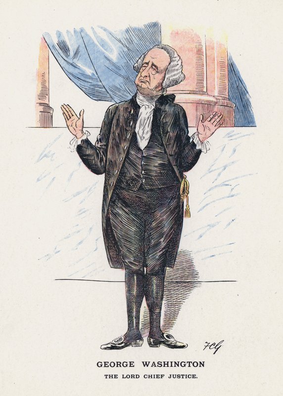 George Washington, Lord Chief Justice (farve litho) af Francis Carruthers Gould