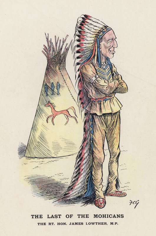 The Last of the Mohicans, The Rt Hon James Lowther (farve litho) af Francis Carruthers Gould