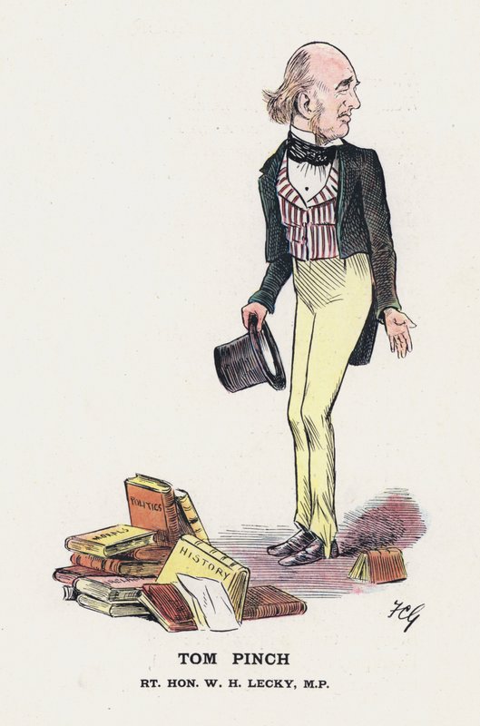 Tom Pinch, Rt Hon W H Lecky (farve litho) af Francis Carruthers Gould