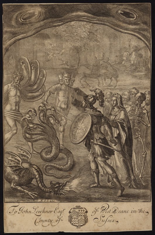 Æneas, Sybil, kentaurer, Geryon, Briareus, Hydra, Chimaera af Francis Cleyn