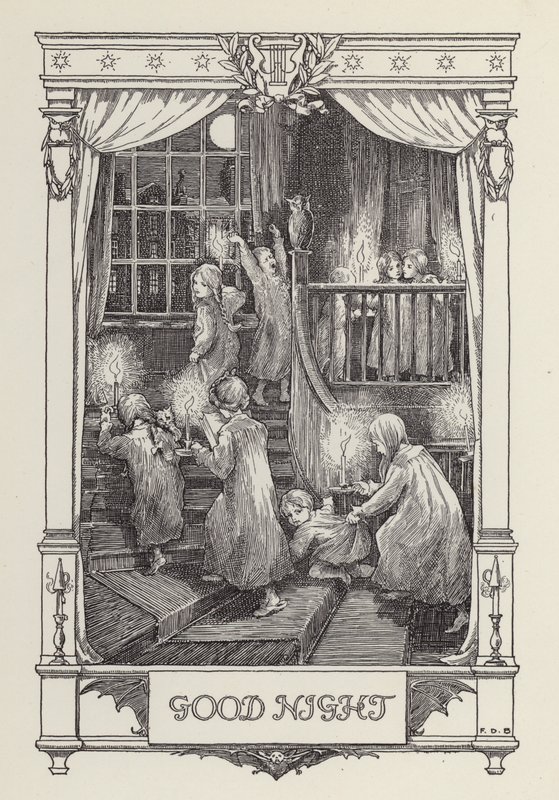 Endnu en bog med vers til børn: Godnat (litografi) af Francis Donkin Bedford