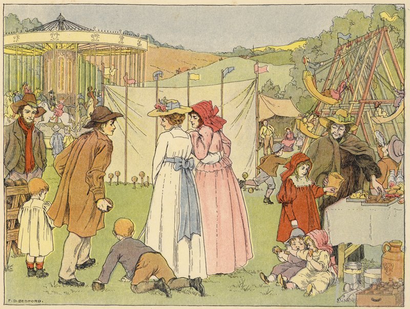 Bedfords bog om butikker: Fair (farvelitografi) af Francis Donkin Bedford