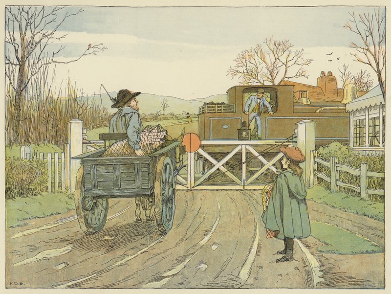 Lokomotivfører (farvelitografi) af Francis Donkin Bedford