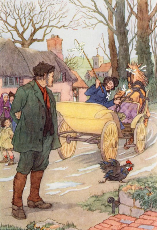 Illustration til The Cricket on the Hearth af Charles Dickens (farvelitografi) af Francis Donkin Bedford