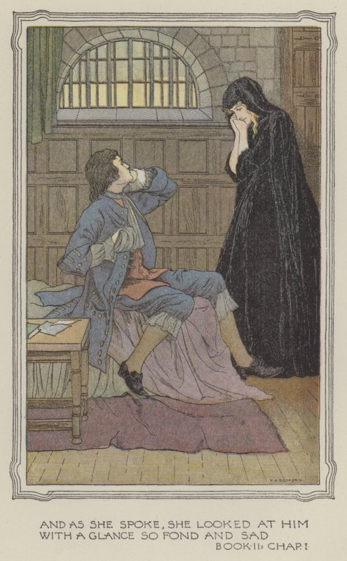 Illustration til The History of Henry Esmond (farvelitografi) af Francis Donkin Bedford