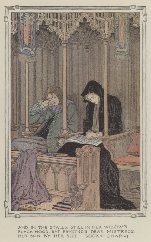 Illustration til The History of Henry Esmond (farvelitografi) af Francis Donkin Bedford