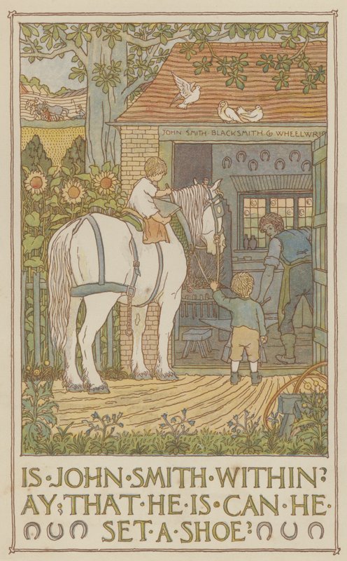 Er John Smith inden for ay, som han er, kan han sætte en sko (farvelitografi) af Francis Donkin Bedford