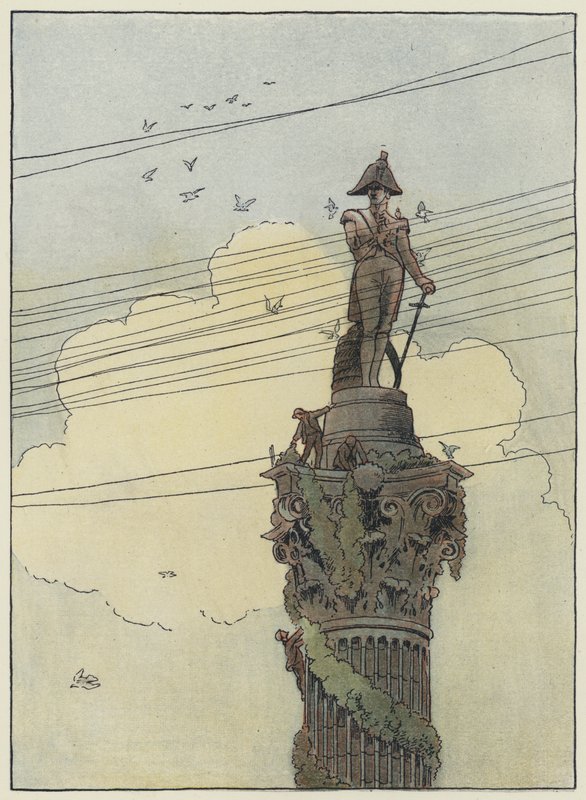 London: Decorating Nelson (farvelitografi) af Francis Donkin Bedford