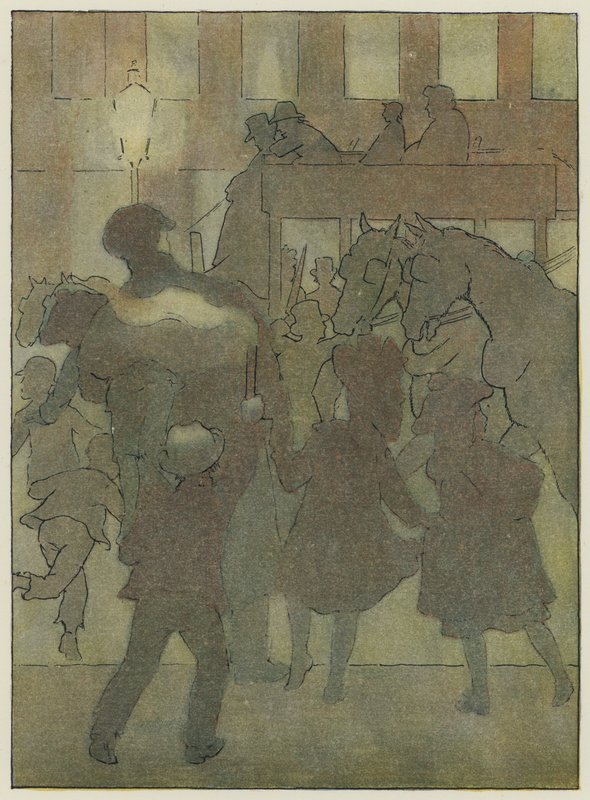 London: I en London-tåge (farvelitografi) af Francis Donkin Bedford