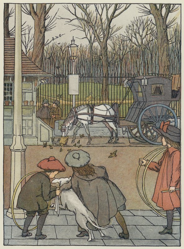London: London Sparrows at Dinner (farvelitografi) af Francis Donkin Bedford