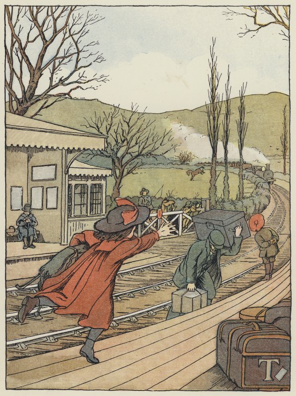 London: The Country Station (farvelitografi) af Francis Donkin Bedford