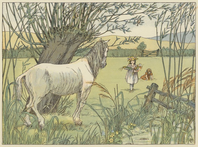 Den gamle bus-hest (farvelitografi) af Francis Donkin Bedford