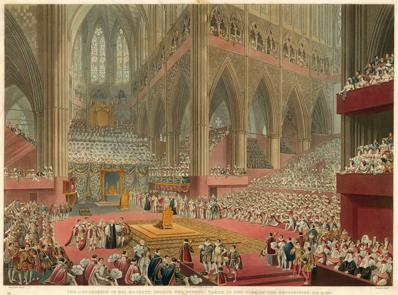 Kroningen af Hans Majestæt George IV, taget på tidspunktet for anerkendelsen, 19. juli 1821 af Francis Phillip Stephanoff