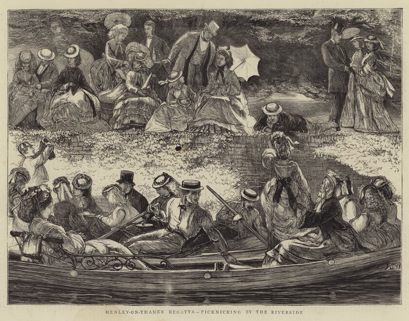 Henley-on-Thames Regatta, picknick ved floden af Francis S. Walker