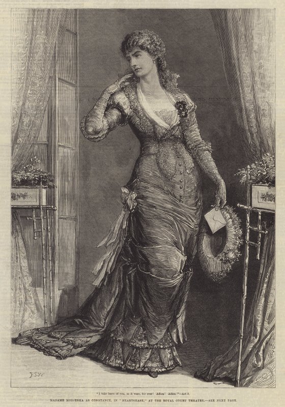 Madame Modjeska som Constance, i Heartsease, på Royal Court Theatre af Francis S. Walker