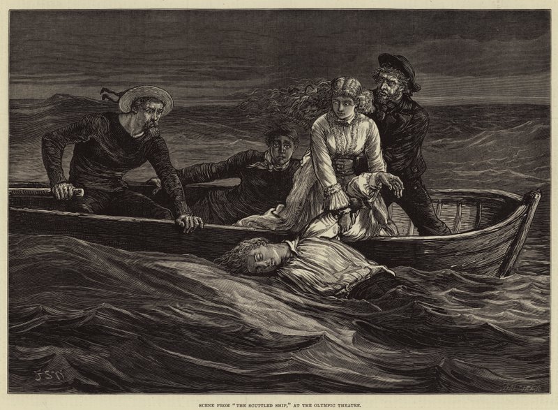 Scene fra The Scuttled Ship, ved det olympiske teater af Francis S. Walker