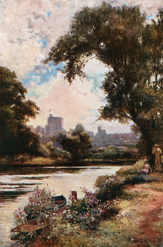 Windsor Castle fra nær Eton-slusen af Francis S. Walker