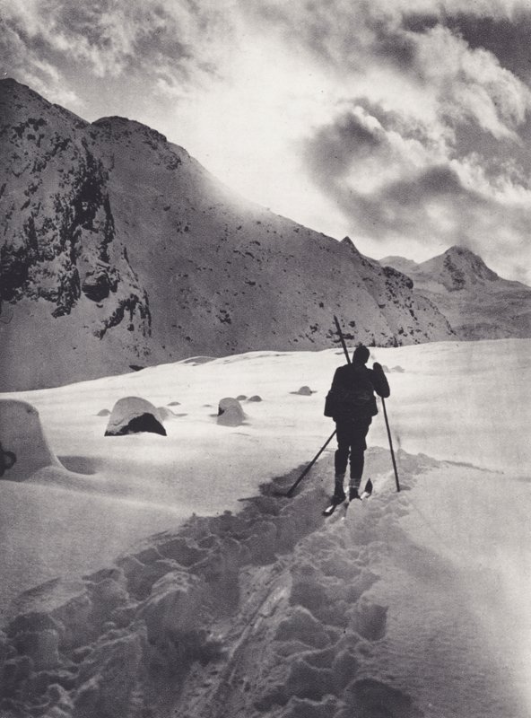 Østlige alper: Eftermiddag på Roseg-gletsjeren (s/h-billede) af Francis Sydney Smythe