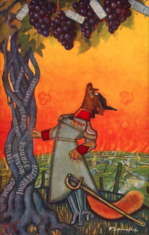 Ræven og druerne (farvelitografi) af Francisco Sancha y Lengo
