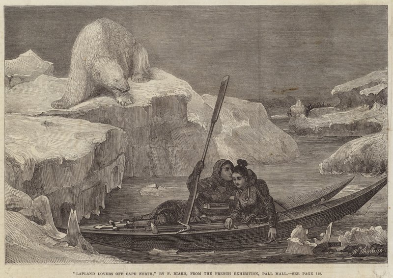 Lapland Lovers ud for Cape North af François Auguste Biard