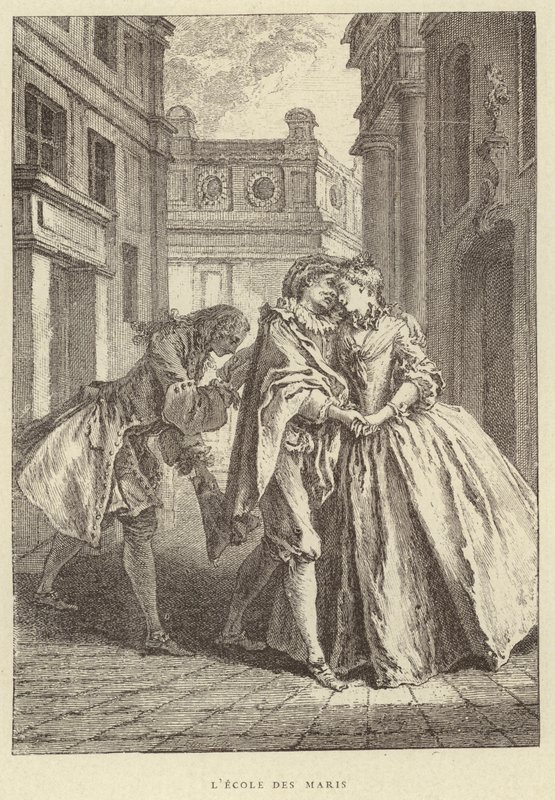 Ægtemændenes skole (gravering) af Francois (after) Boucher