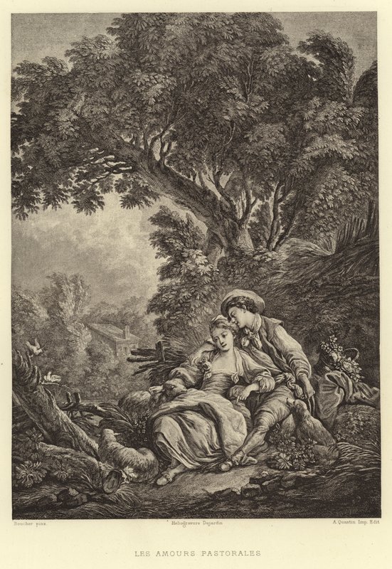 Pastoral Loves (gravering) af Francois (after) Boucher