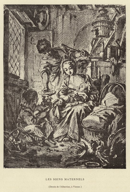 Mødrepleje af Francois (after) Boucher