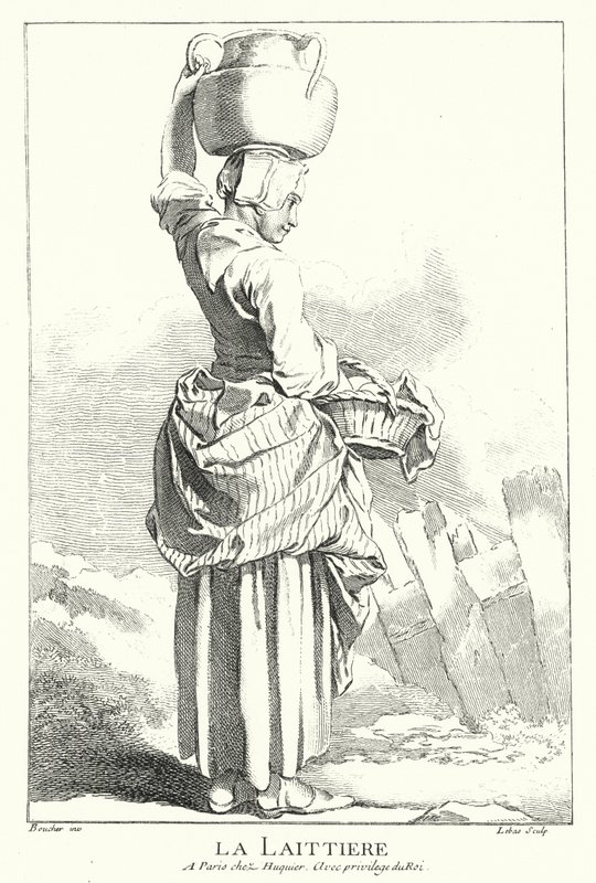 Mælkepige (gravering) af Francois (after) Boucher