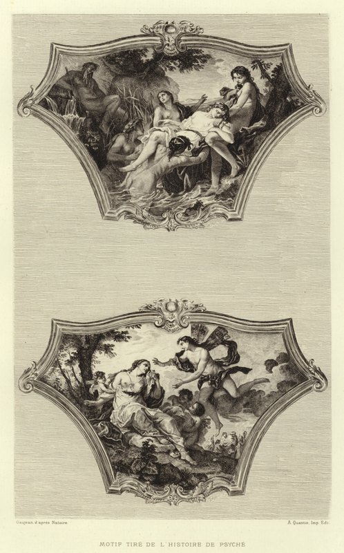 Motiv taget fra historien om Psyche (gravering) af Francois (after) Boucher