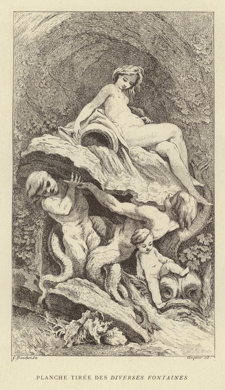 Tallerken fra de forskellige fontæner (gravering) af Francois (after) Boucher