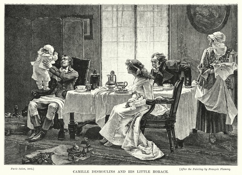 Camille Desmoulins og hans lille Horace af Francois Flameng
