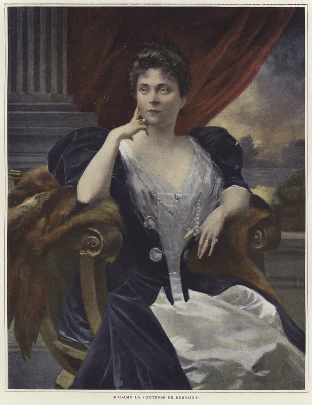 Portræt af Madame la Cometesse af Kersaint af Francois Flameng