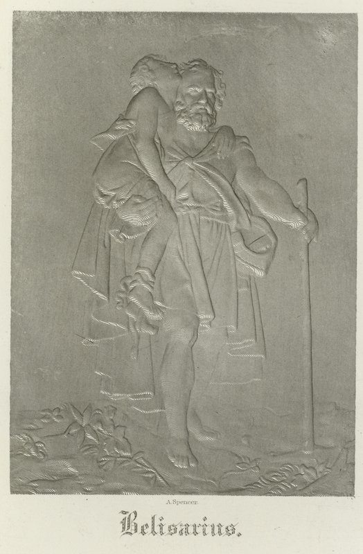 Belisarius bærer sin unge guide af Francois Pascal Simon Gerard