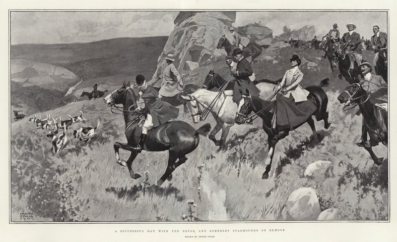 En vellykket dag med Devon og Somerset Staghounds på Exmoor af Frank Craig