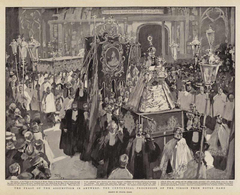 Himmelfartsfesten i Antwerpen, Jomfruens hundredeårs procession fra Notre Dame af Frank Craig