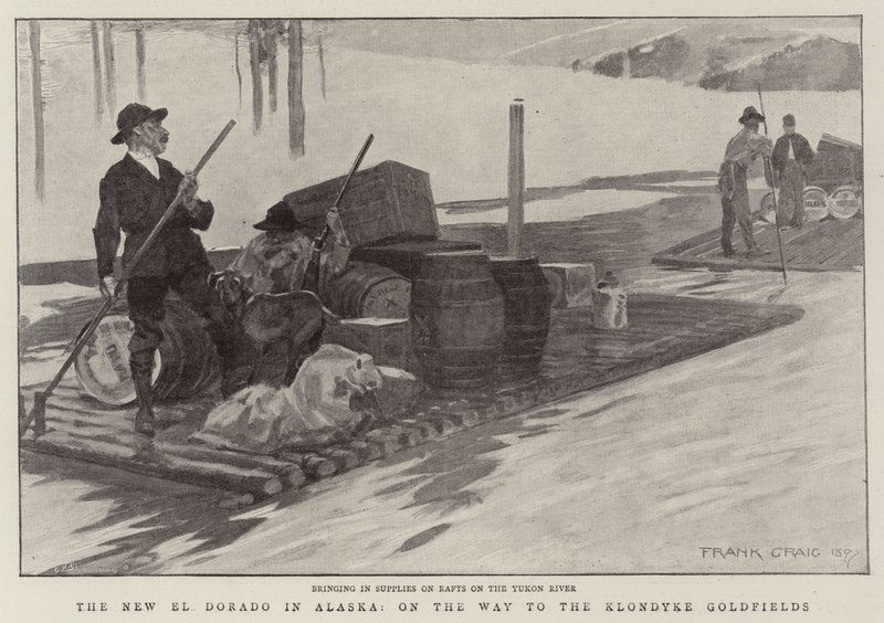 Det nye El Dorado i Alaska, på vej til Klondyke Goldfields af Frank Craig