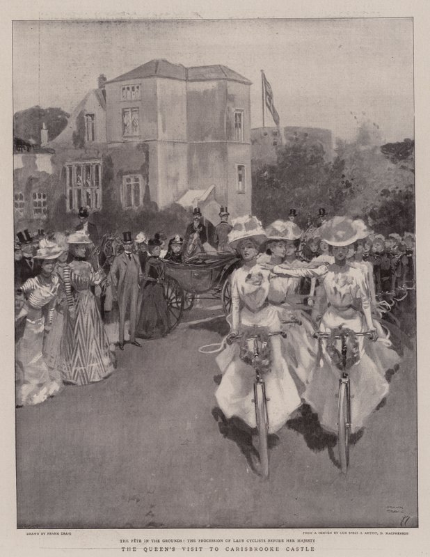 Dronningens besøg på Carisbrooke Castle af Frank Craig