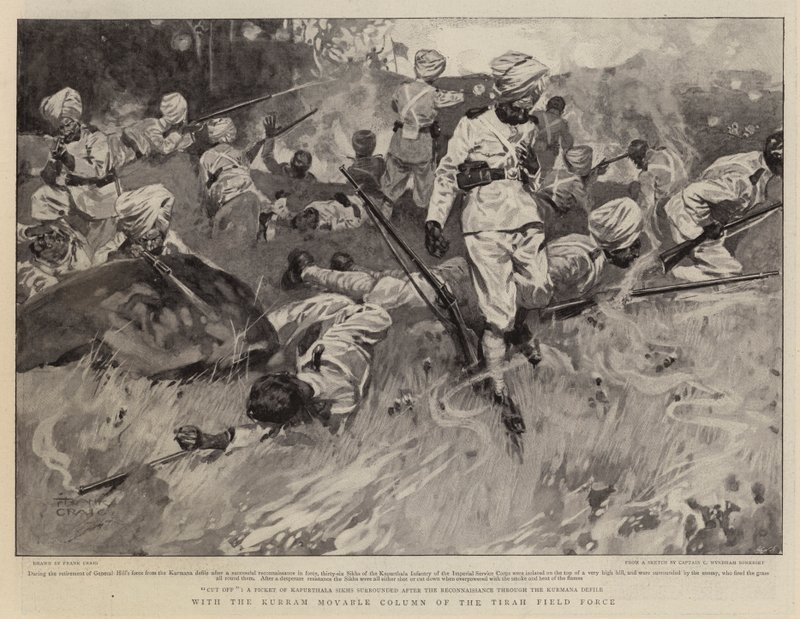 Med Kurram Movable Column fra Tirah Field Force af Frank Craig