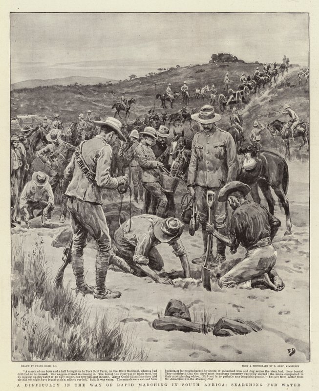 En vanskelighed i forbindelse med hurtig march i Sydafrika på jagt efter vand af Frank Dadd