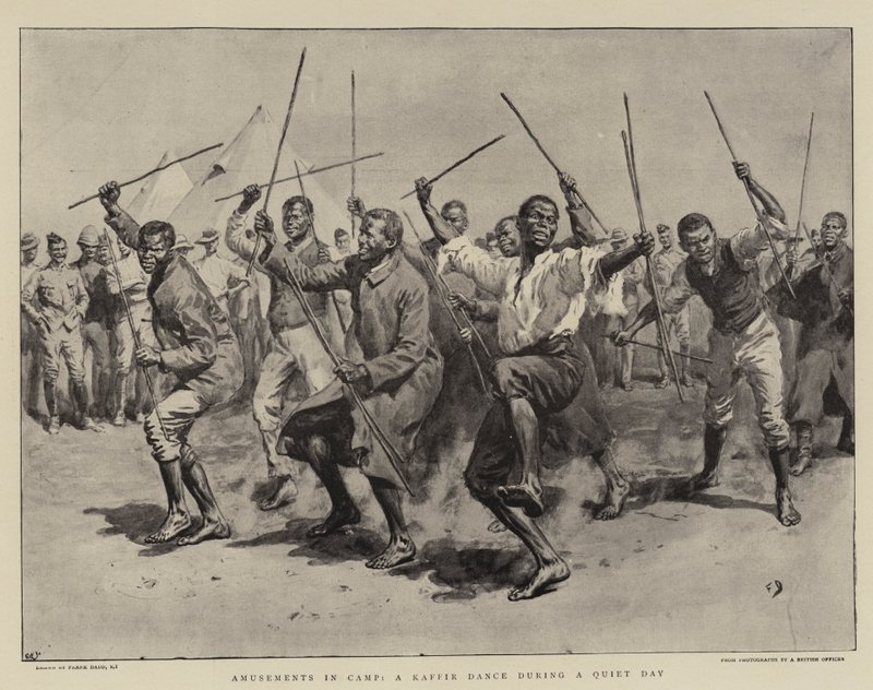 Underholdning i lejren, en kafferdans på en stille dag af Frank Dadd