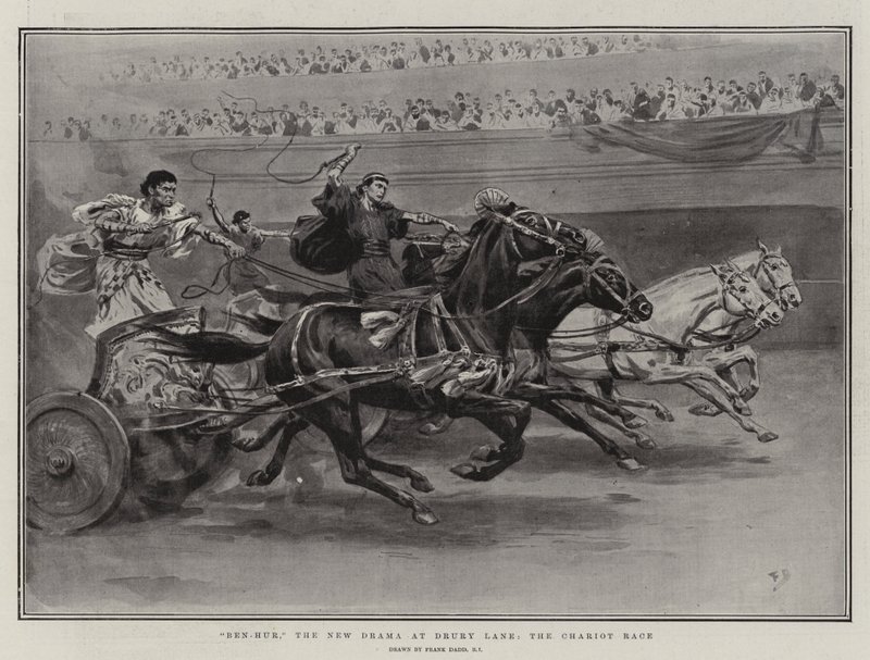 Ben-Hur, det nye drama på Drury Lane, Chariot Race af Frank Dadd