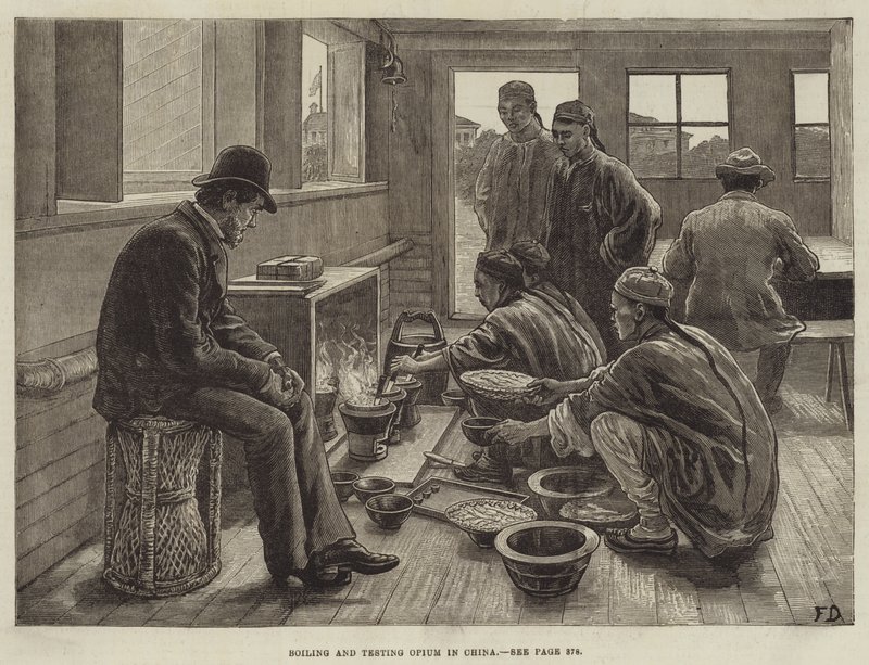 Kogning og test af opium i Kina af Frank Dadd