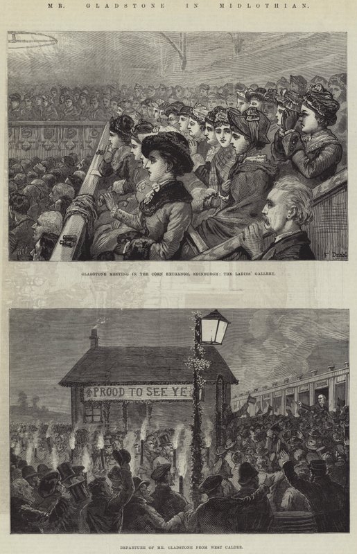 Mr Gladstone i Midlothian af Frank Dadd