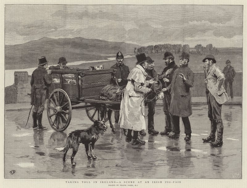 Told i Irland, en scene på en irsk grisemesse af Frank Dadd