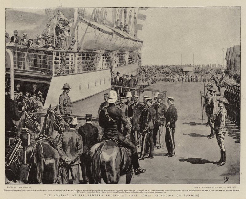 Sir Redvers Bullers ankomst til Cape Town, reception ved landing af Frank Dadd