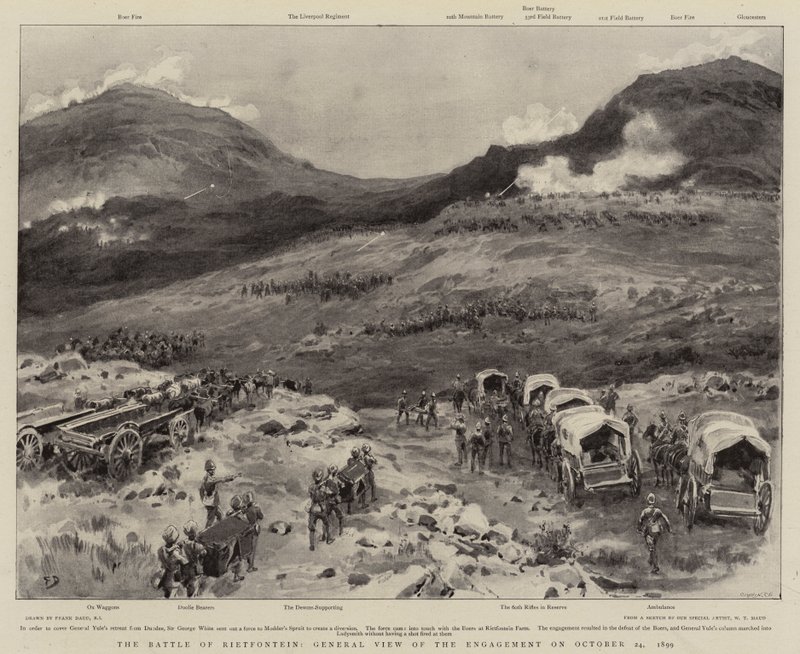 Slaget ved Rietfontein, overblik over forlovelsen den 24. oktober 1899 af Frank Dadd