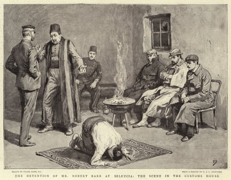 Tilbageholdelsen af hr. Robert Barr i Seleucia, scenen i toldhuset af Frank Dadd