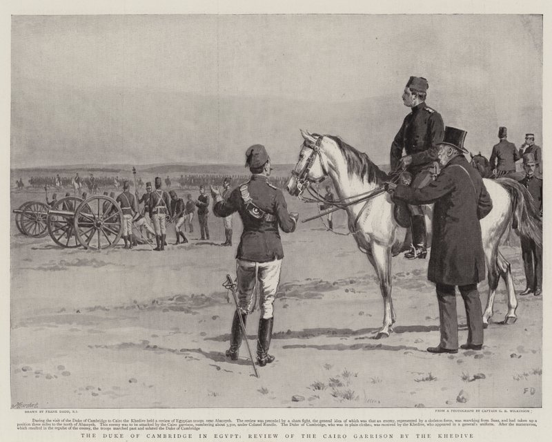 Hertugen af Cambridge i Egypten, gennemgang af Cairo-garnisonen af Khedive af Frank Dadd